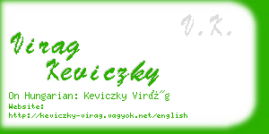 virag keviczky business card